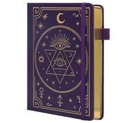 TIEFOSSI Dotted Journal Notebook for Women Men, A5 Hardcover PU Leather Dot Grid Notebook for Journaling Writing Sketching, 160 GSM Thick paper, 192 Numbered Pages, Golden Edge