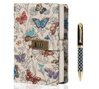 TIEFOSSI Embroidered Diary with Lock, Lined Lock journal for Women Men, Aesthetic Journal with Pen, Hardcover Journal for Journaling Writing Planning, 100 GSM Thick Paper, 224 Numbered Pages