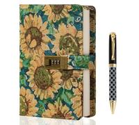 TIEFOSSI Embroidered Diary with Lock, Lined Lock journal for Women Men, Aesthetic Journal with Pen, Hardcover Journal for Journaling Writing Planning, 100 GSM Thick Paper, 224 Numbered Pages