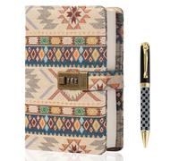 TIEFOSSI Fabric Diary with Lock, Lined Lock journal for Women Men, Aesthetic Diary with Pen, Hardcover Notebook for Journaling Writing Planning, 100 GSM Thick Paper with 224 Numbered Pages