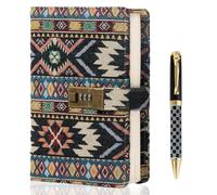 TIEFOSSI Fabric Diary with Lock, Lined Lock journal for Women Men, Aesthetic Diary with Pen, Hardcover Notebook for Journaling Writing Planning, 100 GSM Thick Paper with 224 Numbered Pages