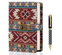 TIEFOSSI Fabric Diary with Lock, Lined Lock journal for Women Men, Aesthetic Diary with Pen, Hardcover Notebook for Journaling Writing Planning, 100 GSM Thick Paper with 224 Numbered Pages