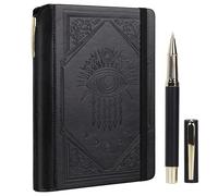 TIEFOSSI Lined Journal Notebook for Women Men, Leather Journal with Pen, A5 Evil Eye Hardcover Notebook for Work, Journaling, Travel & School, 100 GSM Thick Paper, 320 Numbered Pages, 15.8 x 21 cm