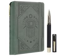 TIEFOSSI Lined Journal Notebook for Women Men, Leather Journal with Pen, A5 Evil Eye Hardcover Notebook for Work, Journaling, Travel & School, 100 GSM Thick Paper, 320 Numbered Pages, 15.8 x 21 cm