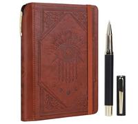 TIEFOSSI Lined Journal Notebook for Women Men, Leather Journal with Pen, A5 Evil Eye Hardcover Notebook for Work, Journaling, Travel & School, 100 GSM Thick Paper, 320 Numbered Pages, 15.8 x 21 cm