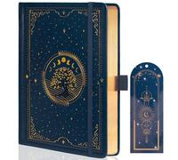 TIEFOSSI Tree of Life Journal, A5 Dotted Journal for Women Men, Dot Aesthetic Notebook with 190 Numbered Pages, Hardcover Vegan Leather Journals with Bookmark, 160 GSM Thick Paper