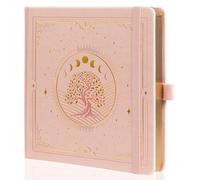 TIEFOSSI Tree of Life Journal, Square Dotted Journal for Women Men, Dot Aesthetic Notebook with 160 Numbered Pages, Hardcover Vegan Leather Journals with Bookmark, 160 GSM Thick Paper