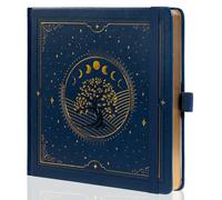 TIEFOSSI Tree of Life Journal, Square Dotted Journal for Women Men, Dot Aesthetic Notebook with 160 Numbered Pages, Hardcover Vegan Leather Journals with Bookmark, 160 GSM Thick Paper