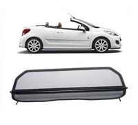 TiefTech Foldable Wind Deflector - Black for Peugeot 207CC Convertible, Classic Style, Quick Release System, Weather/UV Resistant Faux Leather and Mesh