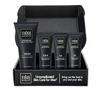 Tiege Hanley Mens Skin Care Set, Essential Skin Care Routine for Men (System Level 1) - Face Wash Kit for Fines Lines & Wrinkles - Men's Skincare Set Includes Face Wash, Facial Scrub, & Moisturizer