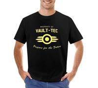 TIEGUAN Property-Item-of-Vault-Tec-T-Shirt-Sports-Fan-t-Shirts-Summer-Clothes-Oversized-t-Shirt Black BlackXL