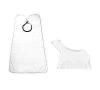 TIEGUANJIA 2Pcs Beard Trimmer Shaving Stencil Set Beard Shaper Tool Plus Comb 2 in 1 Beard Shaper Grooming Template with White Apron Shaving Template Facial for Mens Self Beard Trimming Kit