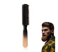 TIEGUANJIA Professional Beard Grooming Brush - Natural Hair Boar Bristles Fade Brush for Men's Facial Shave and Styling - Mustache Cleaning Tool for Beard Care
