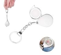TIEGUANJIA15X Magnifying Glass Keychain - Portable Metal Pocket Magnifier with Rotating Holster, Folding Jewelry Loupe for Reading, Jewelry Inspection & Travel (High Clarity Lens, Durable Metal)