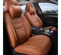 TIEHESYT Car Seat Covers Full Set, Breathable Leather Automotive Front and Rear Seat Covers & Headrest for Reduce The Driving Fatigue, Compatible with Most Vehicles, Cars (Brown, Front Pair)