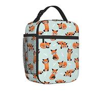 tiehrpr Cute Red Panda Reusable Insulated Lunch Box Cooler Tote Bag Unisex Handle Lunchbox For Office/Hiking/Camping/Picnic/Beach