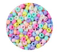 Tiehuoxia 1000+ Pony Beads for Bracelet Making, 6×9 mm Plastic Bead, Colorful Kandi Beads for Hair Braids, Crafting, Necklace and DIY Projects (Candy)