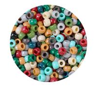 Tiehuoxia 1000+ Pony Beads for Bracelet Making, 6×9 mm Plastic Bead, Colorful Kandi Beads for Hair Braids, Crafting, Necklace and DIY Projects (Earth Tone)