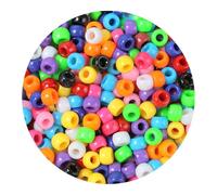 Tiehuoxia 1000+ Pony Beads for Bracelet Making, 6×9 mm Plastic Bead, Colorful Kandi Beads for Hair Braids, Crafting, Necklace and DIY Projects (Multi-Coloured)