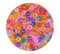 Tiehuoxia 1000+ Pony Beads for Bracelet Making, 6×9 mm Plastic Bead, Colorful Kandi Beads for Hair Braids, Crafting, Necklace and DIY Projects (Glitter)