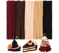 Tiehuoxia 200 PCS Pipe Cleaners, 5 Colors Pipe Cleaners for Crafts, Arts and Crafts Supplies for DIY, Decorations (Brown)