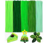 Tiehuoxia 200 PCS Pipe Cleaners, 5 Colors Pipe Cleaners for Crafts, Arts and Crafts Supplies for DIY, Decorations (Green)