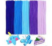 Tiehuoxia 200 PCS Pipe Cleaners, 5 Colors Pipe Cleaners for Crafts, Arts and Crafts Supplies for DIY, Decorations (Blue)