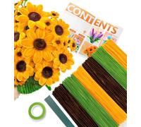 Tiehuoxia 300 PCS Pipe Cleaners for Flowers, Sunflower Pipe Cleaners Set for Crafts and Arts, Chenille Stems Kit for DIY, Decorations