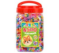 Tiehuoxia 4500 PCS Pony Beads for Bracelet Making, 6×9 mm Plastic Bead, Colorful Kandi Beads for Hair Braids, Crafting, Necklace and DIY Projects (Glitter)