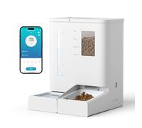 Tieker Automatic Cat Feeder, 5L Pet Food Dispenser and Water Dispenser with APP Control, WiFi Smart Cat Feeder with Timer, Pet Feeder for Cats and Small Dogs, 6 Meals/Day