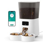 Tieker Automatic Cat Feeder, Pet Food Dispenser with Smart App Control, 5L Cat Feeder Automatic with Timer, 1-9 Meals Per Day, Auto Food Dispenser for Kitty and Small Dogs, Dual Power Supply