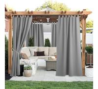 Tielag Outdoor Curtains Waterproof, Gazebo Curtains, Pergola Curtains, Blackout Privacy Outdoor Curtain for Garden Patio Porch Pool, Dark grey, 132×274cm, 1 Panel
