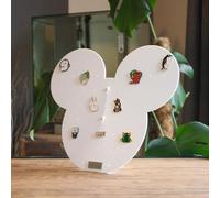TIELO Mickey Mouse Shape Disney Inspired Enamel Pin Badges Holder Display Organiser Board Freestanding Brooch (White)