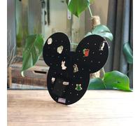 TIELO Mickey Mouse Shape Disney Inspired Enamel Pin Badges Holder Display Organiser Board Freestanding Brooch (Black)