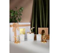 Tiem Concept Scented Candles Gift Set 3-Piece for Women, 3-Piece Vanilla Scented White Wax Candles, Total 9,53 oz, Scented Candles Gifts for Women, White Gold Design Candle, Exquisite Aroma
