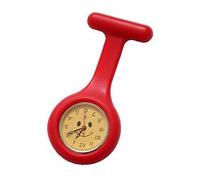Tiempo Silicone Nurses Doctors Paramedic Tunic Brooch Fob Watch Dial Carita, Extra Battery, red