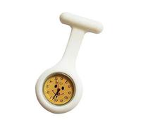 Tiempo Silicone Nurses Doctors Paramedic Tunic Brooch Fob Watch Dial Carita, Extra Battery, White