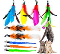 TIENAILING Cat Toy Feather Replacement Cat Wand Toys Refills, 10 PCS Natural Bird Feathers Refill for Cat Wand