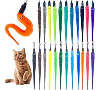 TIENAILING Cat Toy Worm Refills, 24 Pieces Interactive Cat Wand Attachments Worms Toy for Indoor Cats