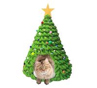 Tienda de campaña para árbol de Navidad con cama para gatos - DIY kit de poliéster | Divertida casa artesanal con calidez invernal y comodidad interior: tienda de campaña para mascotas, juego