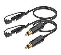 TIENFOKOTA Hella(DIN) to Cigarette Lighter Adapter Cable (SAE) | 18AWG DIN Powerlet Male Plug to SAE Male Connector,Motorcycle Power Adapter Cord for Battery Charger,GPS,0.4M
