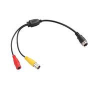 TIENFOKOTA M12 4 Pin Aviation to BNC Video AV DVR DC Connector Adapter, CCTV Surveillance System, Monitor/Camera Adapter Video Cable (Dual female connectors + 4-pin aviation male connector, BNC)