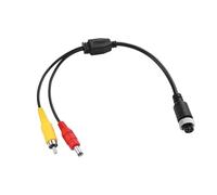 TIENFOKOTA M12 4 Pin Aviation to RCA Video AV DC Connector Adapter, CCTV Surveillance System, Monitor/Camera Adapter Video Cable (Dual male connectors + 4-pin aviation female connector, RCA)