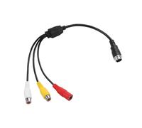 TIENFOKOTA M12 4 Pin Aviation to RCA Video AV DC Connector Adapter, CCTV Surveillance System, Monitor/Camera Adapter Video Cable (3 female connectors + 4-pin aviation male connector, 2RCA)