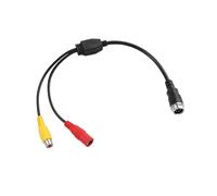 TIENFOKOTA M12 4 Pin Aviation to RCA Video AV DC Connector Adapter, CCTV Surveillance System, Monitor/Camera Adapter Video Cable (Dual female connectors + 4-pin aviation male connector, RCA)