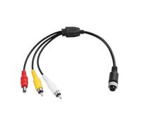 TIENFOKOTA M12 4 Pin Aviation to RCA Video AV DC Connector Adapter, CCTV Surveillance System, Monitor/Camera Adapter Video Cable (3 male connectors + 4-pin aviation female connector, 2RCA)