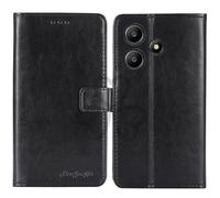 TienJueShi Black Book Stand Retro Flip Leather Protector Phone TPU Silicone Case Gel Cover Etui Wallet For Oscal MARINE 2 6.56 inch