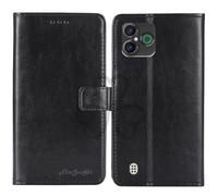 TienJueShi Black Book Stand Retro Flip Leather Protector Phone TPU Silicone Case Gel Cover Etui Wallet For Doro Aurora A30 A31 6.1 inch