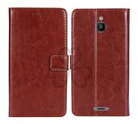 TienJueShi Brown Book Stand Flip Leather Protector Phone TPU Silicone Case For Nokia 6300 4G 2.4 inch Gel Cover Etui Wallet