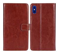 TienJueShi Brown Book Stand Premium Retro Business Flip Leather Protector Phone Case For imo q2 plus 4 inch Cover Etui Wallet